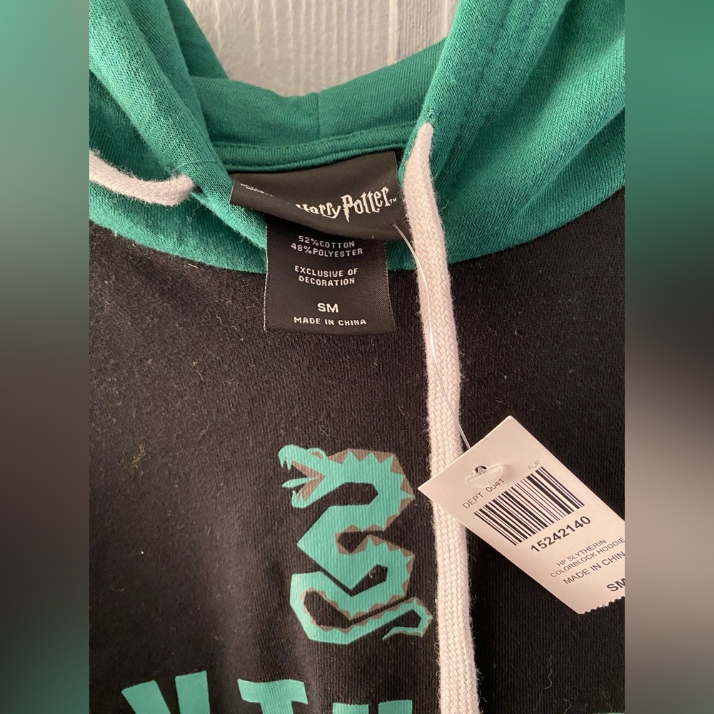 BoxLunch Harry Potter Slytherin Color Block Collegiate Hoodie - Picture 2 of 4